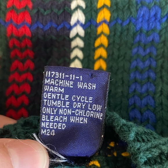 Vintage 1990s The GAP Multi-Color Plaid Knit X-Large Sweater XL - Picture 6 of 8